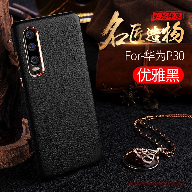 Huawei P30 Nieuw Bedrijf Leer Hoesje Telefoon Anti-fall Luxe Echt Leer