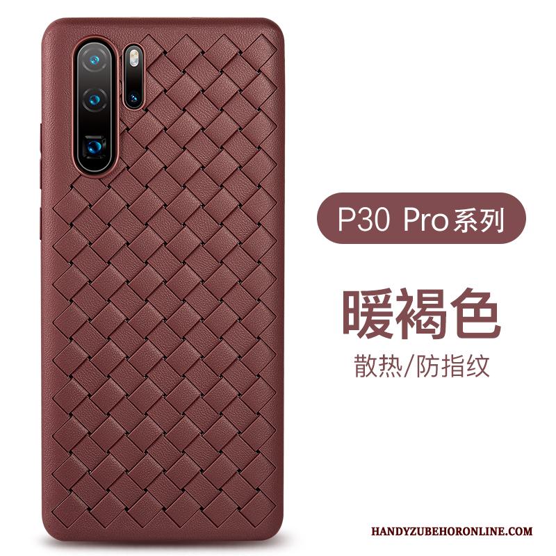 Huawei P30 Pro All Inclusive Weven Leer Hoesje Telefoon Patroon Bedrijf Ademend