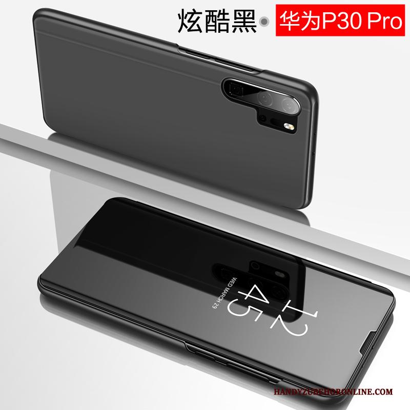 Huawei P30 Pro Dun Leren Etui Hoes Purper Hoesje Telefoon Anti-fall Clamshell