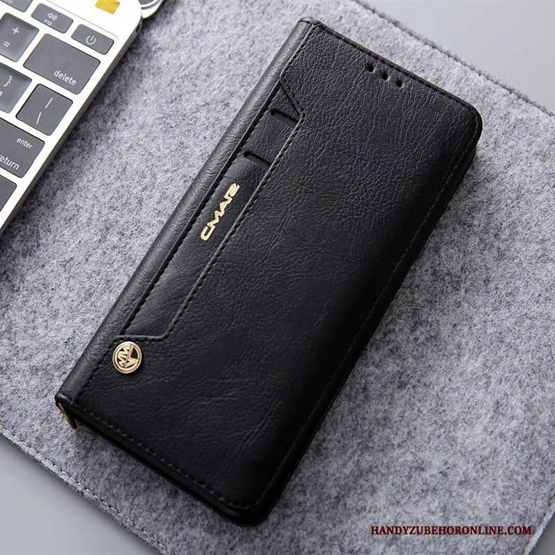 Huawei P30 Pro Grijs Folio Bescherming Hoes Anti-fall Leren Etui Hoesje Telefoon