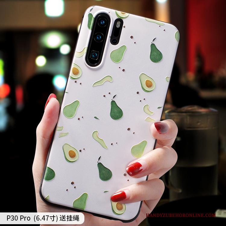 Huawei P30 Pro Hoes Groen Schrobben Hoesje Telefoon Dun Net Red Trendy Merk