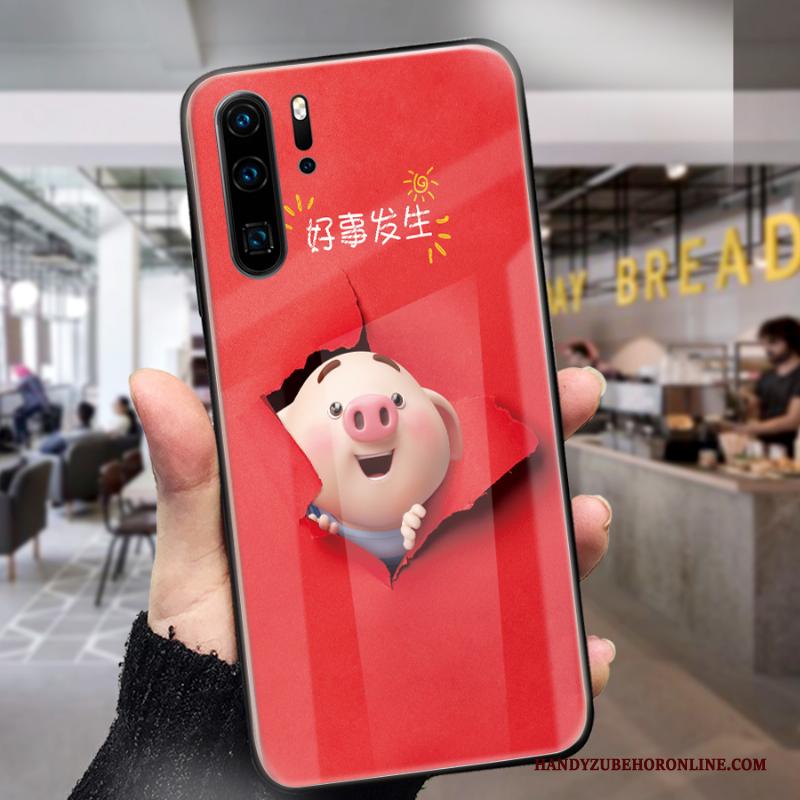 Huawei P30 Pro Hoesje Telefoon Anti-fall Lovers Mooie Spotprent Rood Net Red