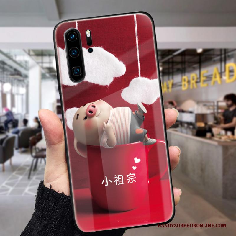 Huawei P30 Pro Hoesje Telefoon Anti-fall Lovers Mooie Spotprent Rood Net Red