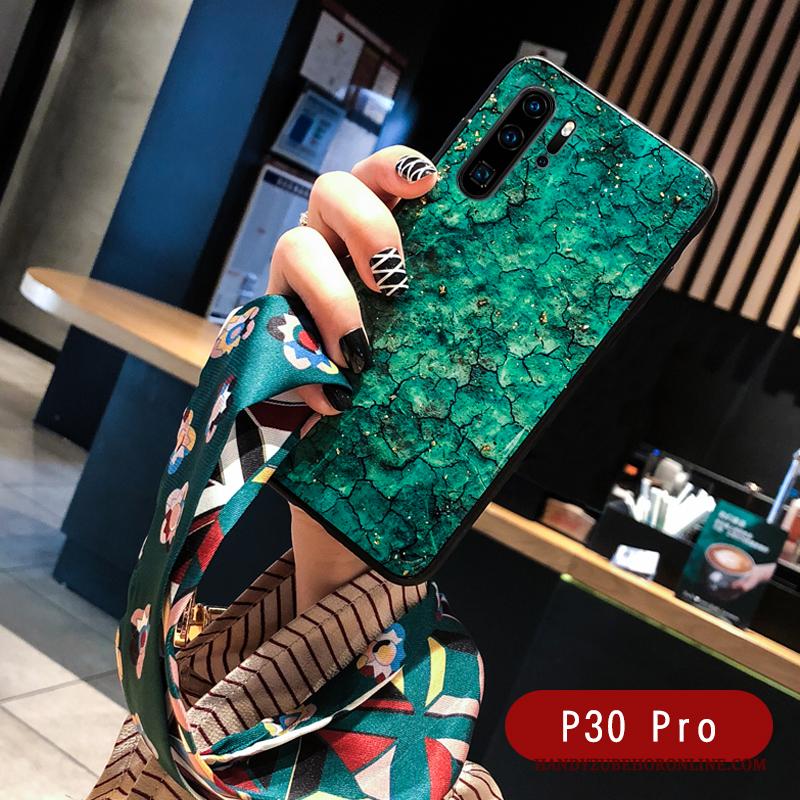 Huawei P30 Pro Hoesje Vintage Zacht Purper Wind Bescherming Siliconen Zijde