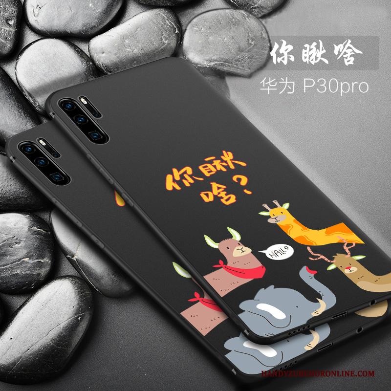 Huawei P30 Pro Mini Hoesje Telefoon Siliconen Trend Zwart Persoonlijk Bescherming