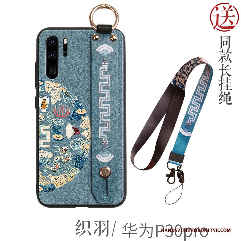 Huawei P30 Pro Ondersteuning Hoesje Telefoon Hanger Scheppend Nieuw Siliconen Purper