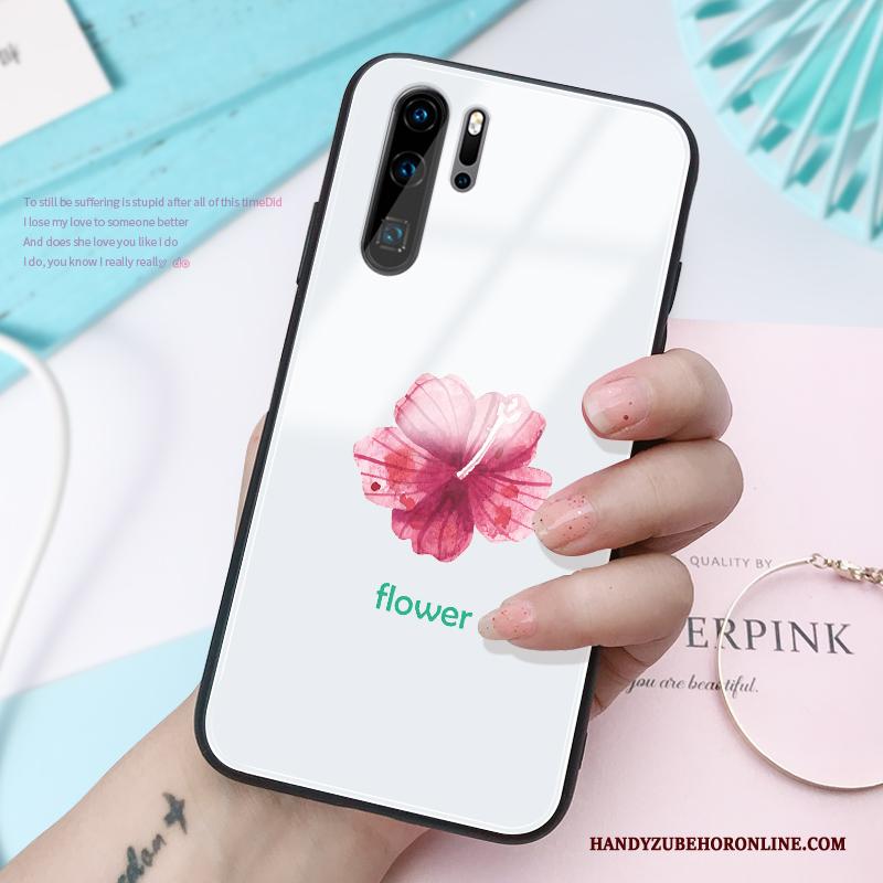 Huawei P30 Pro Scheppend Wit Glas Hanger Trendy Merk Hoesje Telefoon Persoonlijk