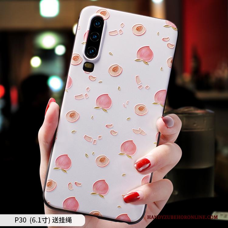 Huawei P30 Schrobben Dun Trendy Merk Hoesje Telefoon Anti-fall Scheppend Bescherming