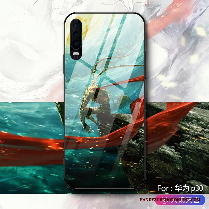 Huawei P30 Trendy Merk Scheppend Hard Persoonlijk Nieuw Glas Hoesje