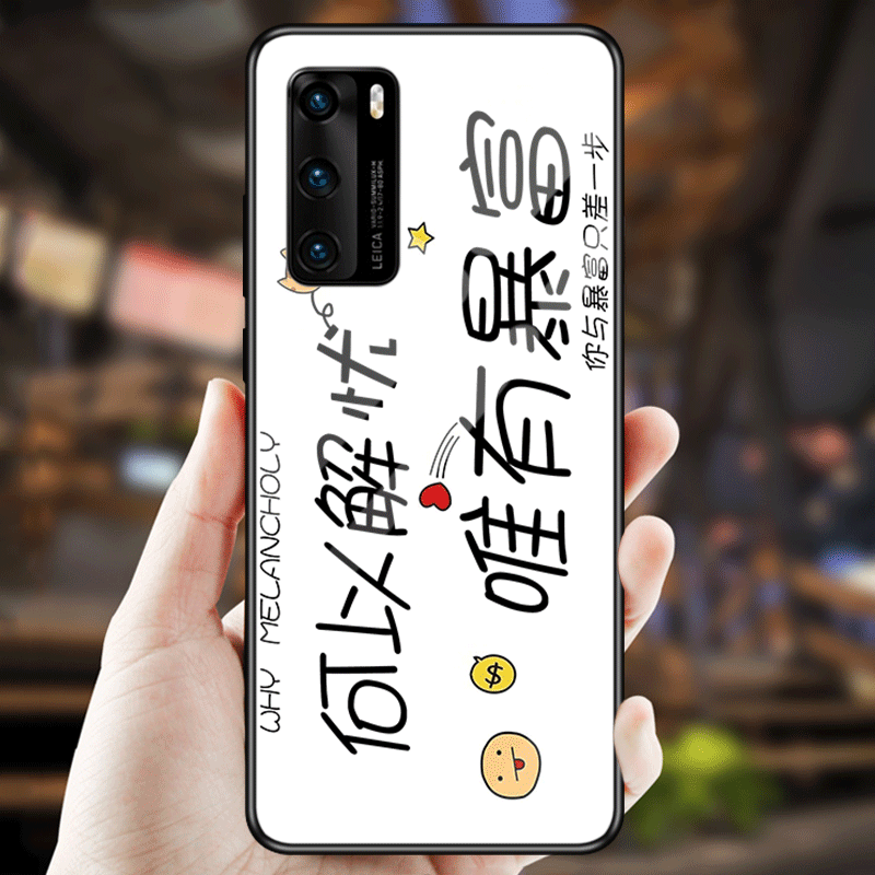 Huawei P40 Glas Hoes Tempereren Hoesje Spiegel Trend Telefoon