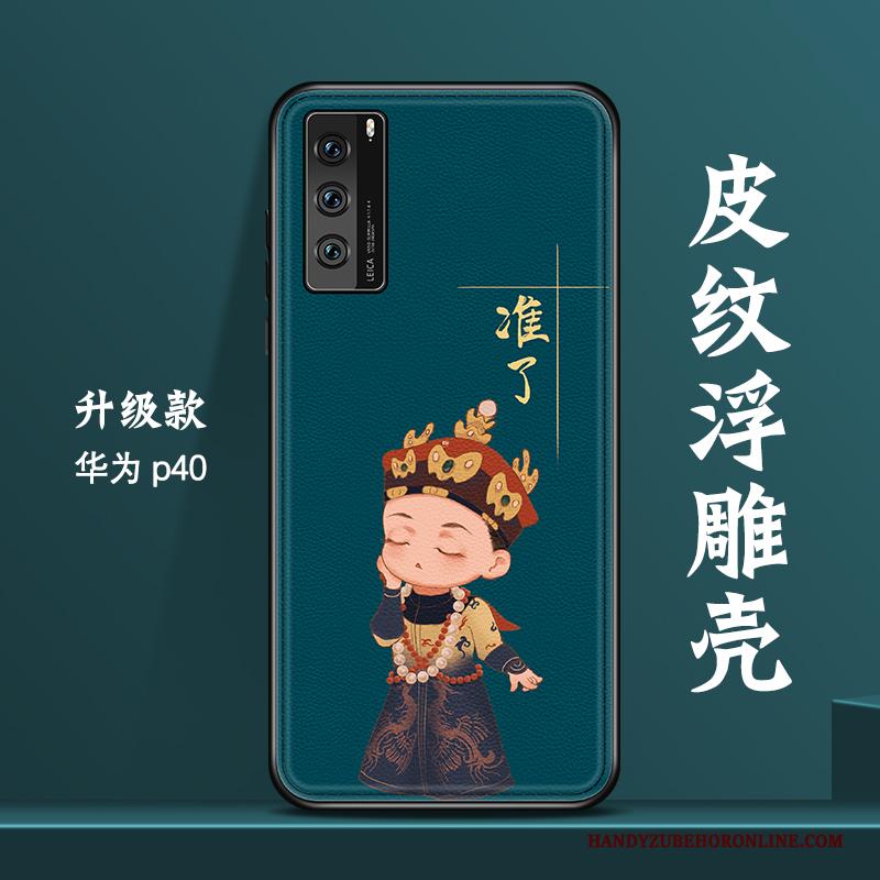 Huawei P40 High End Mooie Chinese Stijl Vintage Wind Hoesje Telefoon Rood