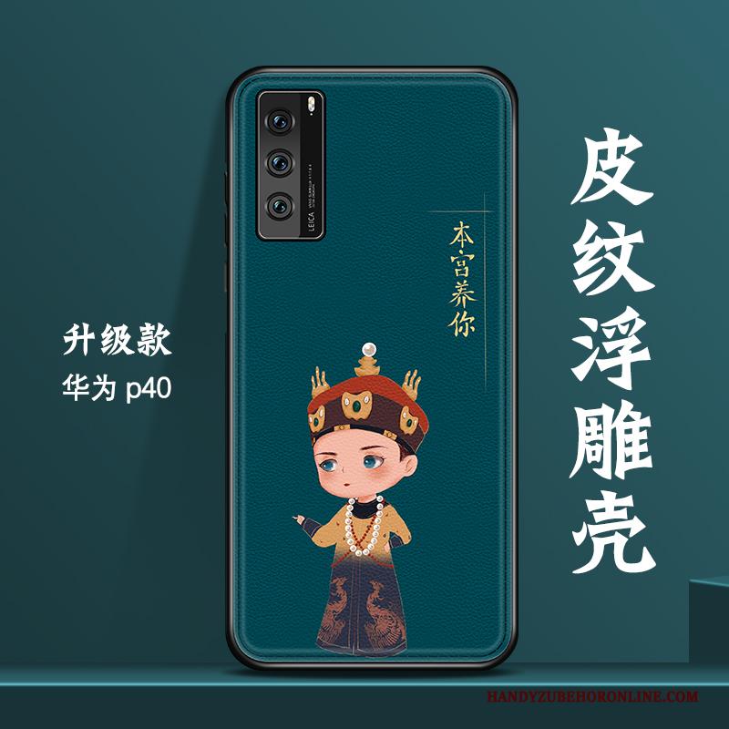 Huawei P40 High End Mooie Chinese Stijl Vintage Wind Hoesje Telefoon Rood