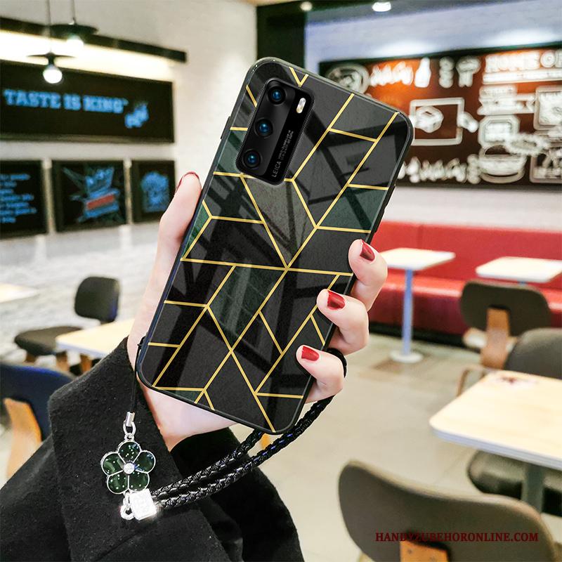 Huawei P40 Hoesje Glas Grote Scheppend Hoes Anti-fall Zacht Lovers
