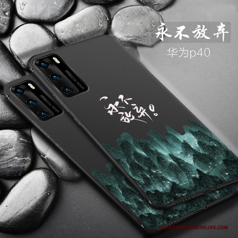 Huawei P40 Hoesje Hoes All Inclusive Super Zwart Trend Siliconen Bescherming