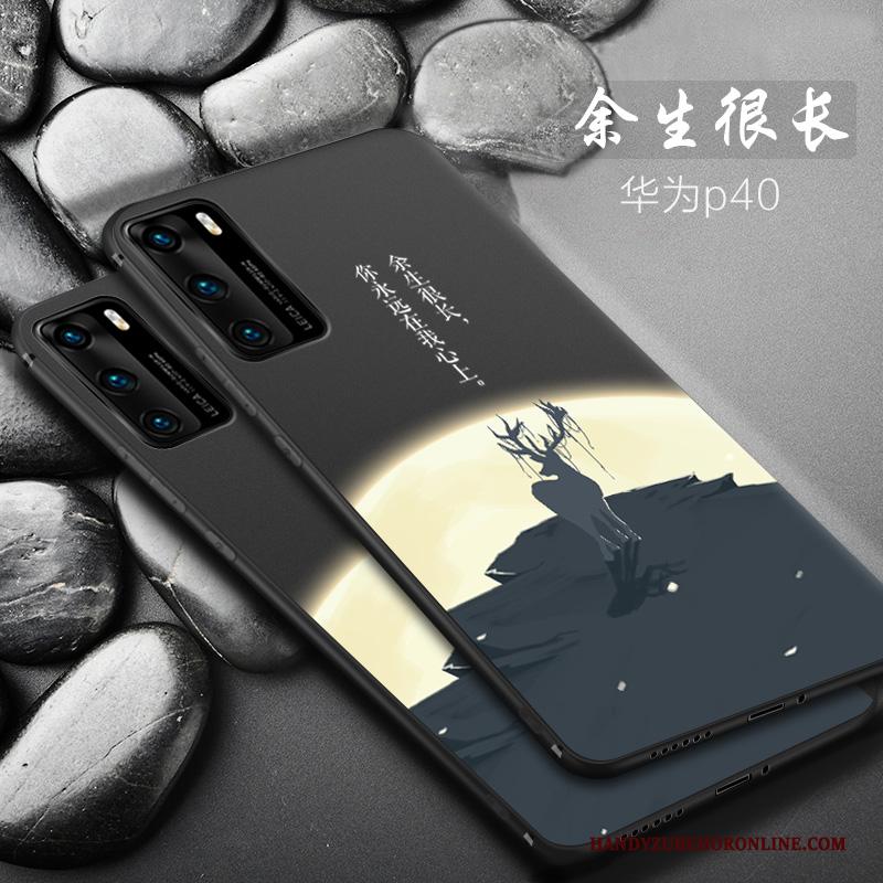 Huawei P40 Hoesje Hoes All Inclusive Super Zwart Trend Siliconen Bescherming