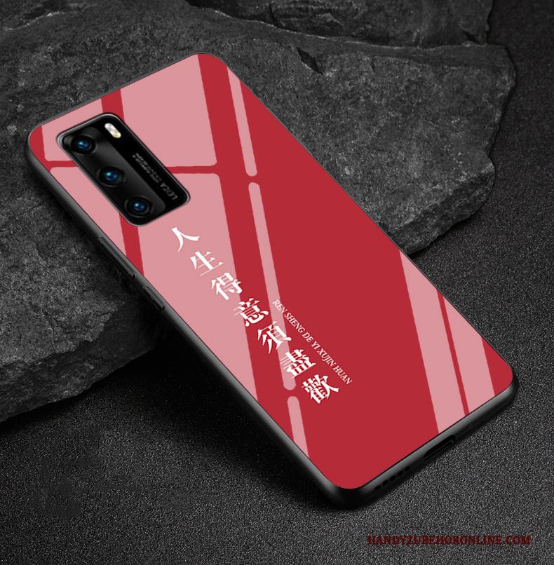 Huawei P40 Hoesje Mode Rood Bescherming Kunst Hoes Nieuw Net Red