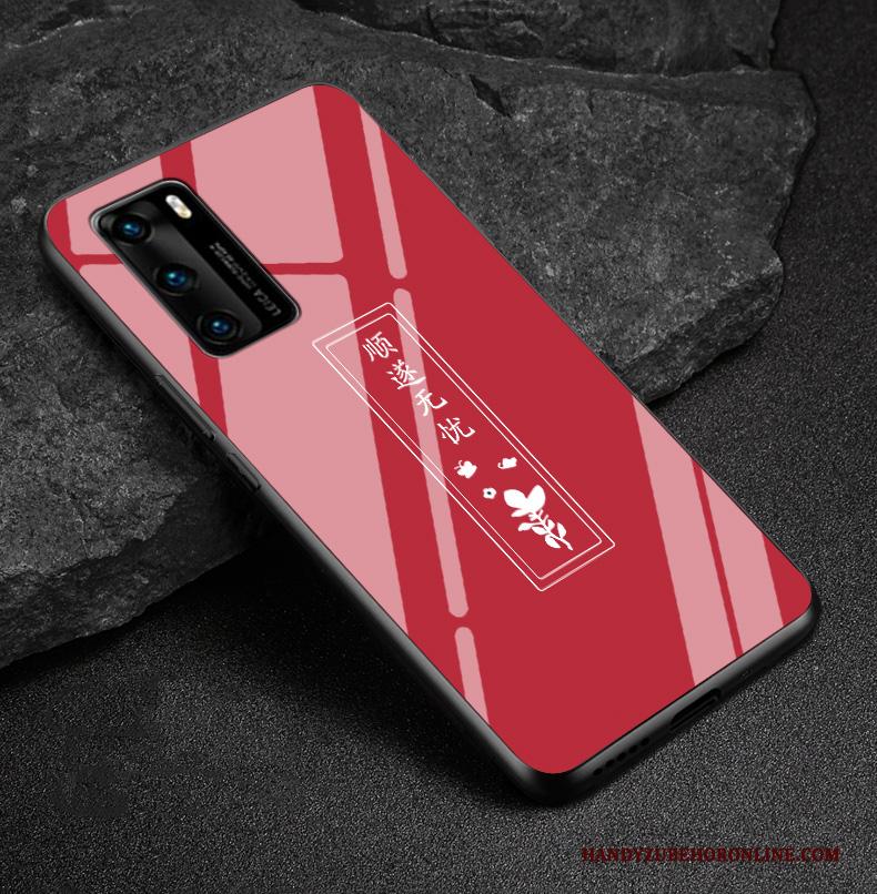 Huawei P40 Hoesje Mode Rood Bescherming Kunst Hoes Nieuw Net Red