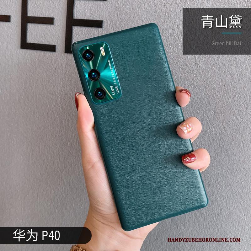 Huawei P40 Hoesje Nieuw Purper Bescherming Dun Hard Leer Anti-fall