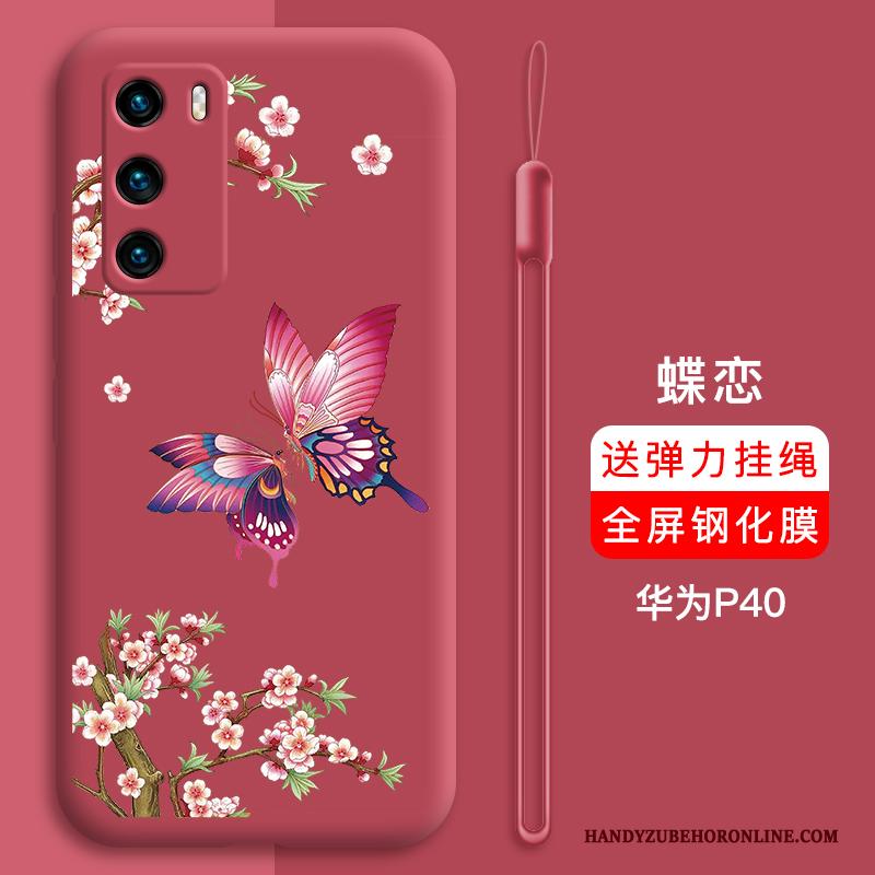 Huawei P40 Hoesje Trendy Merk Net Red Hoes Anti-fall Hemming Dun Scheppend