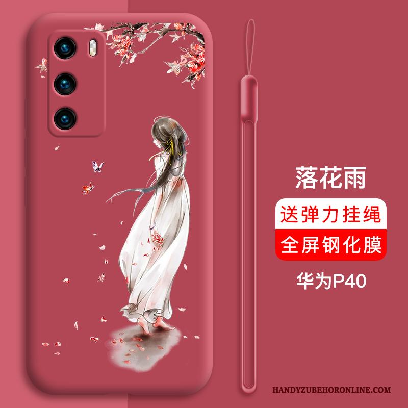 Huawei P40 Hoesje Trendy Merk Net Red Hoes Anti-fall Hemming Dun Scheppend