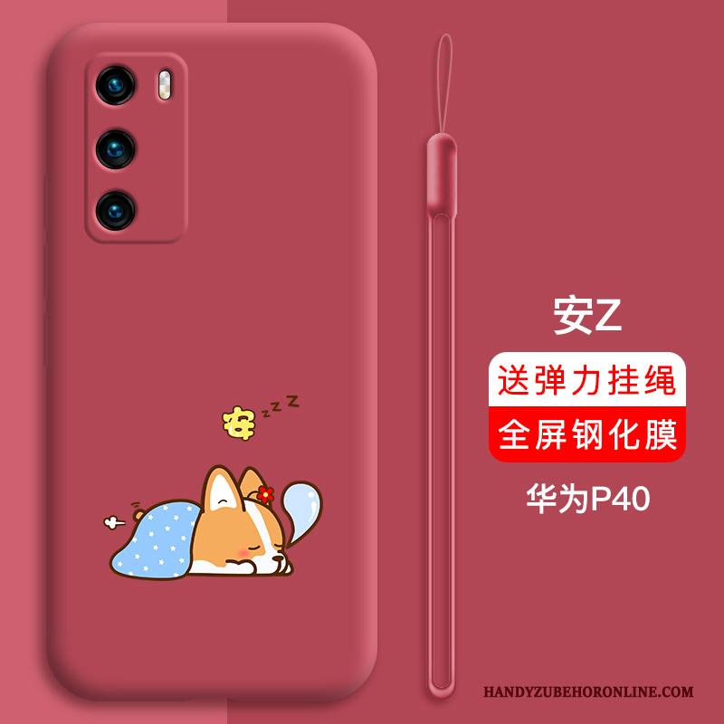 Huawei P40 Hoesje Trendy Merk Net Red Hoes Anti-fall Hemming Dun Scheppend