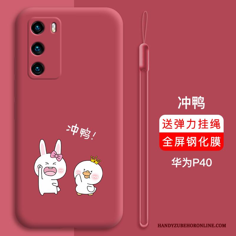 Huawei P40 Hoesje Trendy Merk Net Red Hoes Anti-fall Hemming Dun Scheppend