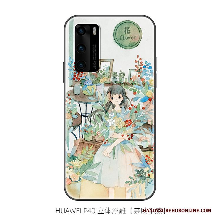 Huawei P40 Hoesje Vers Persoonlijk Scheppend Spotprent Kunst Mooie Zacht