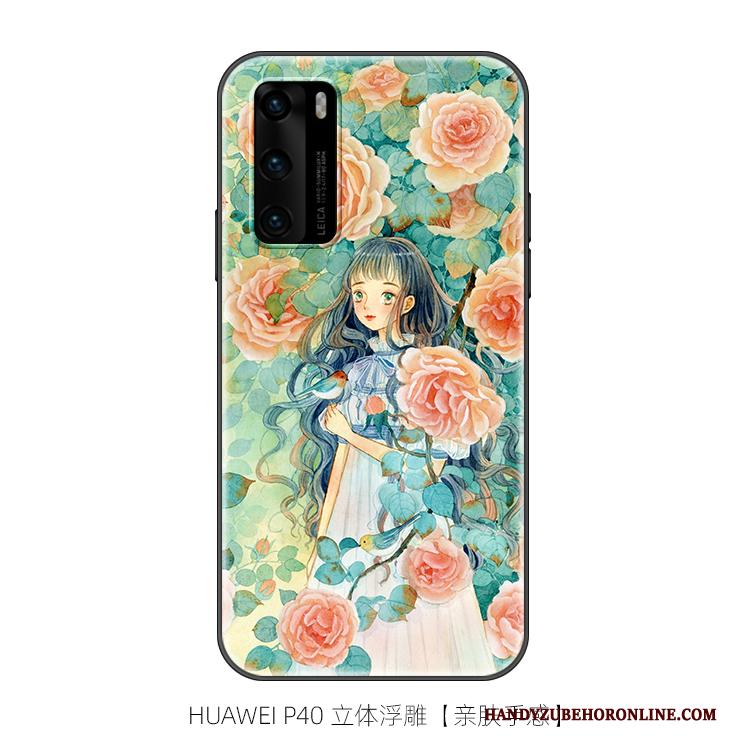 Huawei P40 Hoesje Vers Persoonlijk Scheppend Spotprent Kunst Mooie Zacht