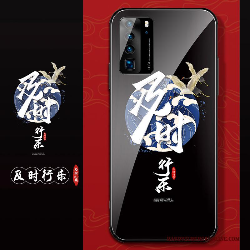 Huawei P40 Hoesje Zwart Trendy Merk Dun Persoonlijk Net Red Siliconen