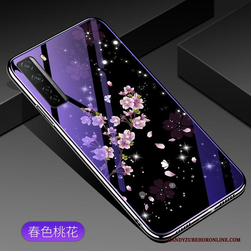 Huawei P40 Lite 5g Nieuw Blauw Hoesje Hard Purper Glas Bescherming