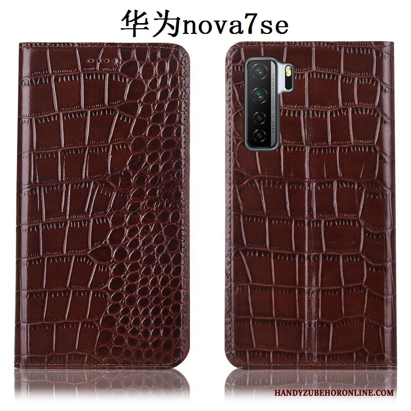 Huawei P40 Lite 5g Zwart Hoesje Telefoon Folio All Inclusive Anti-fall Krokodil Bescherming