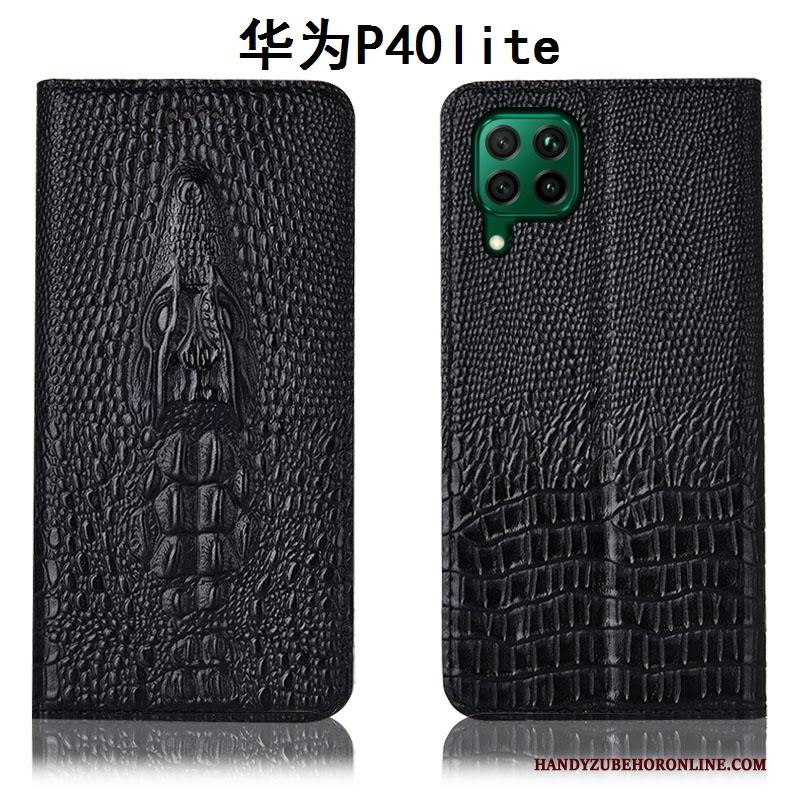 Huawei P40 Lite All Inclusive Bescherming Hoes Folio Leren Etui Hoesje Telefoon Geel