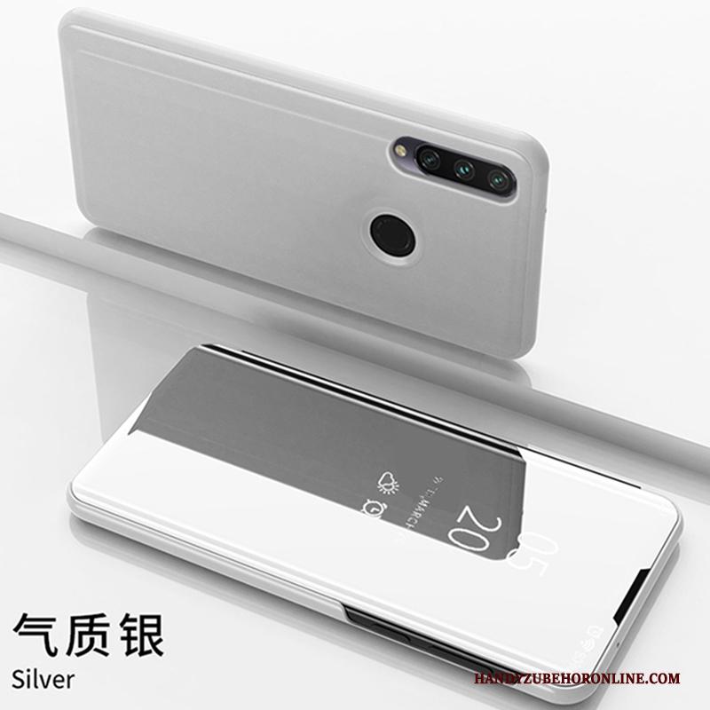 Huawei P40 Lite E Anti-fall Hoesje Spiegel Doorzichtig Telefoon Mode Leren Etui