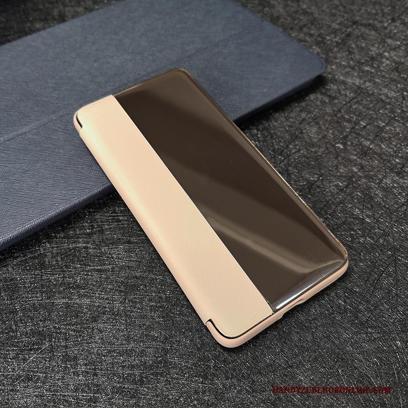 Huawei P40 Lite Folio Goud Hoesje Telefoon Bedrijf Anti-fall Eenvoudige Windows