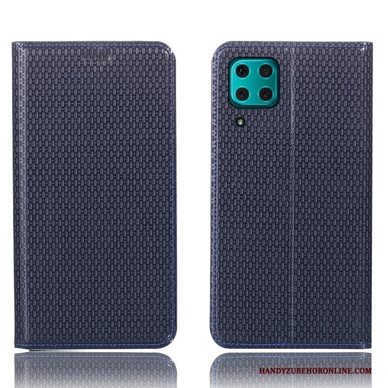Huawei P40 Lite Hoes Hoesje Telefoon Folio Patroon Bescherming Leren Etui Zwart