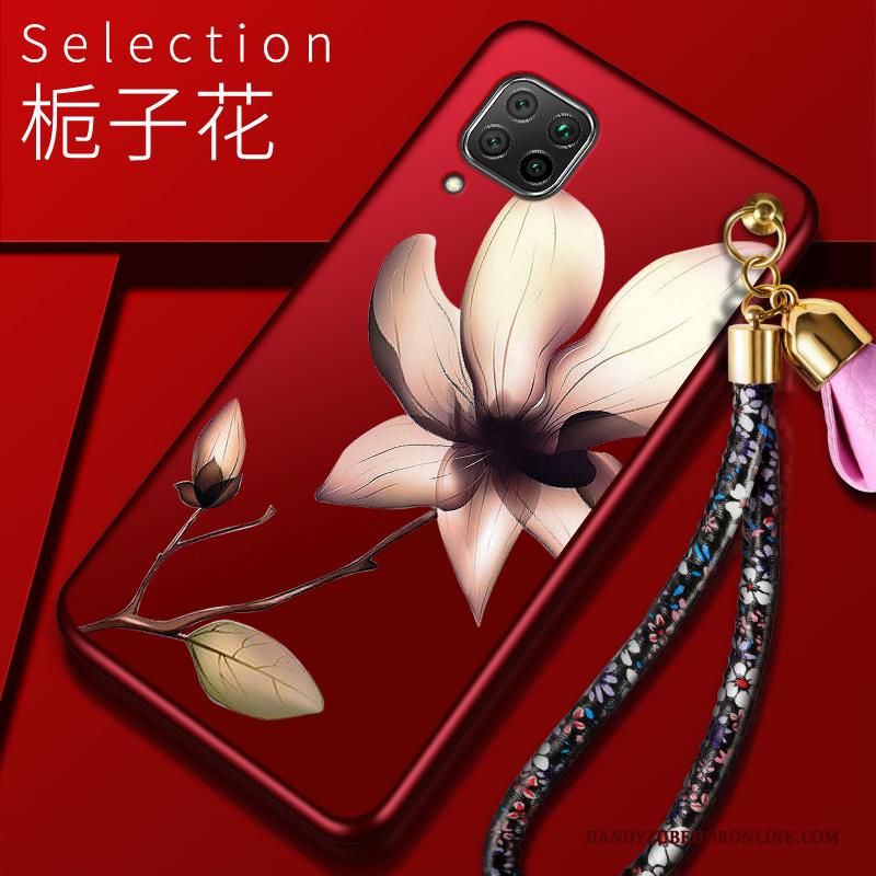 Huawei P40 Lite Hoesje All Inclusive Scheppend Schrobben Trendy Merk Lichte En Dun Rood