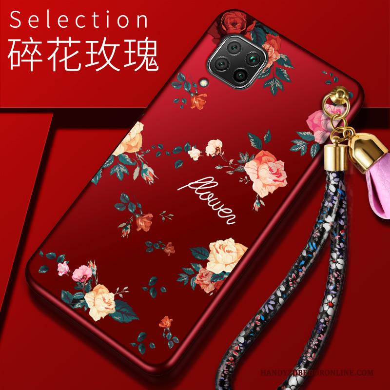 Huawei P40 Lite Hoesje All Inclusive Scheppend Schrobben Trendy Merk Lichte En Dun Rood