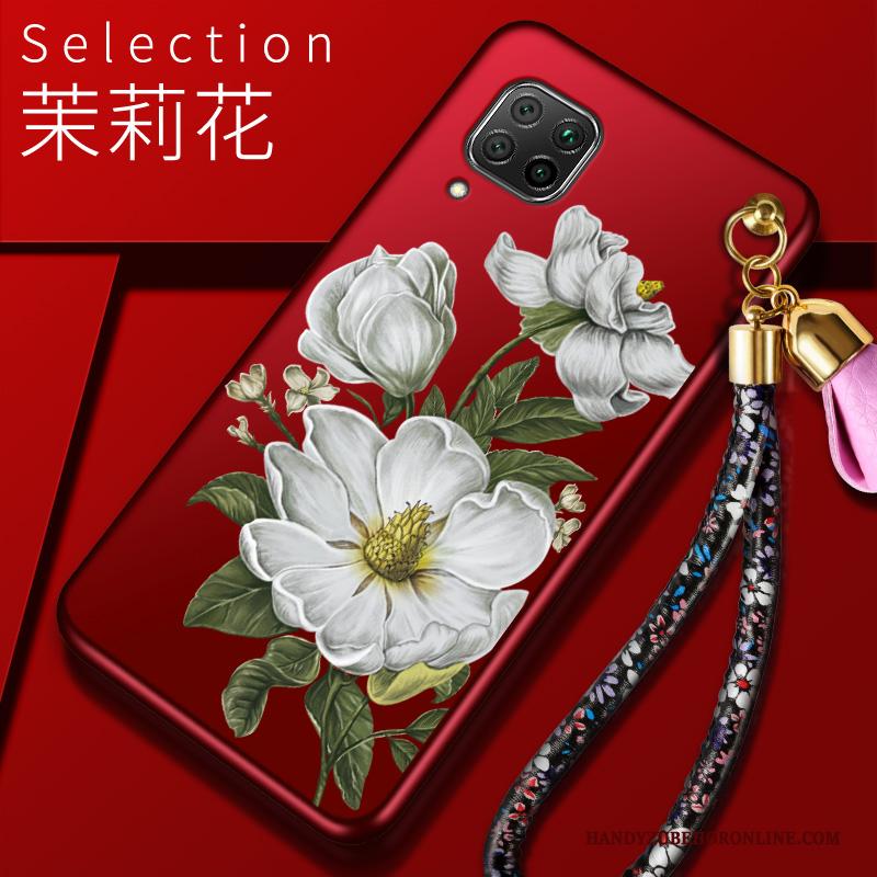 Huawei P40 Lite Hoesje All Inclusive Scheppend Schrobben Trendy Merk Lichte En Dun Rood