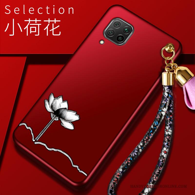 Huawei P40 Lite Hoesje All Inclusive Scheppend Schrobben Trendy Merk Lichte En Dun Rood