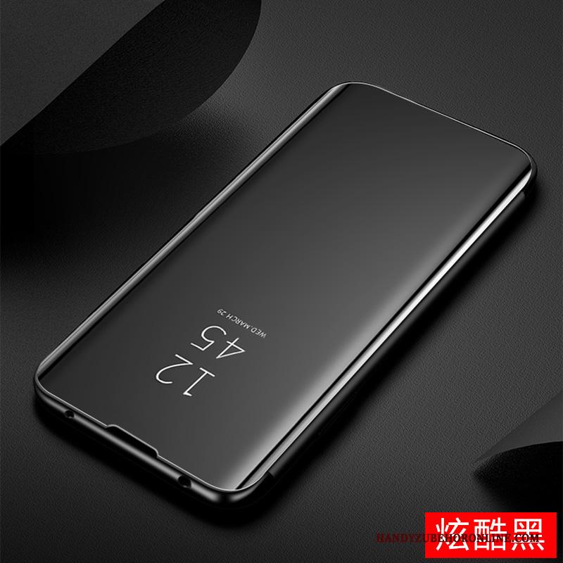 Huawei P40 Lite Hoesje Spiegel Leren Etui Bescherming All Inclusive Hoes Ondersteuning Clamshell