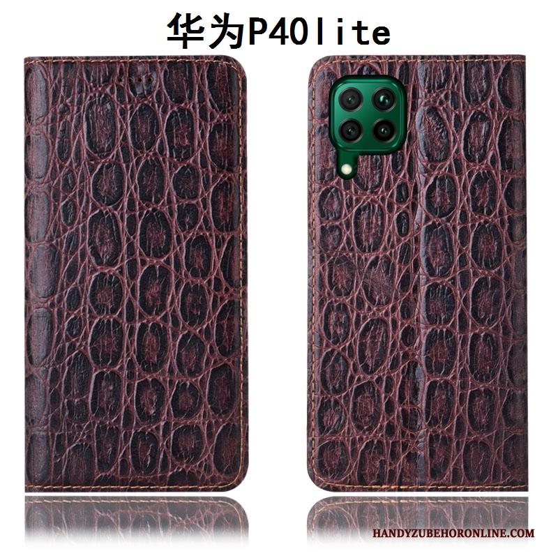 Huawei P40 Lite Leren Etui Anti-fall Hoes Hoesje Telefoon All Inclusive Bescherming Rood