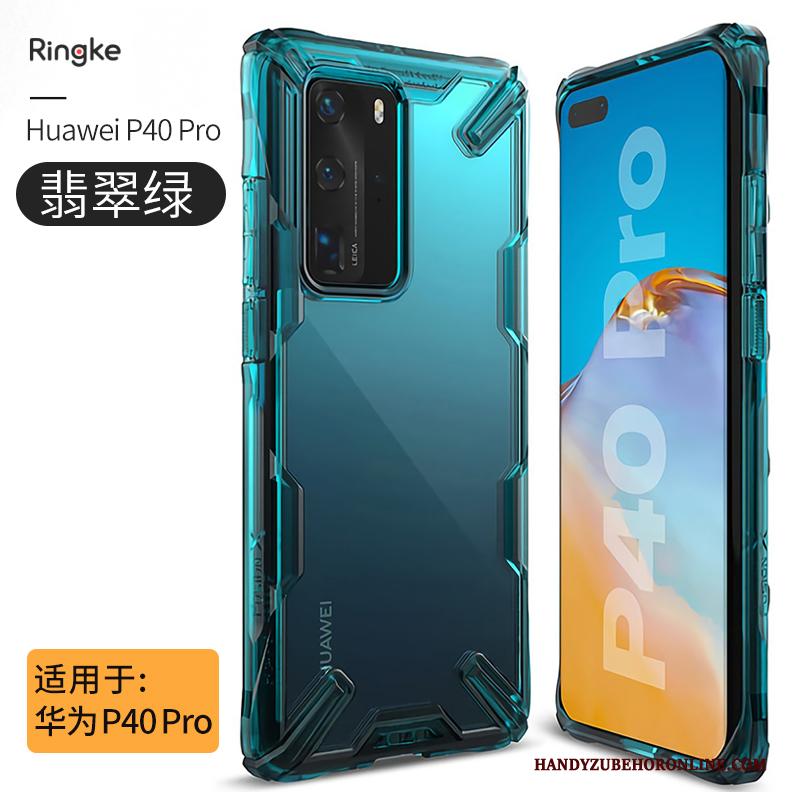 Huawei P40 Pro High End Scheppend Zwart Hoesje Telefoon Anti-fall Doorzichtig Bescherming