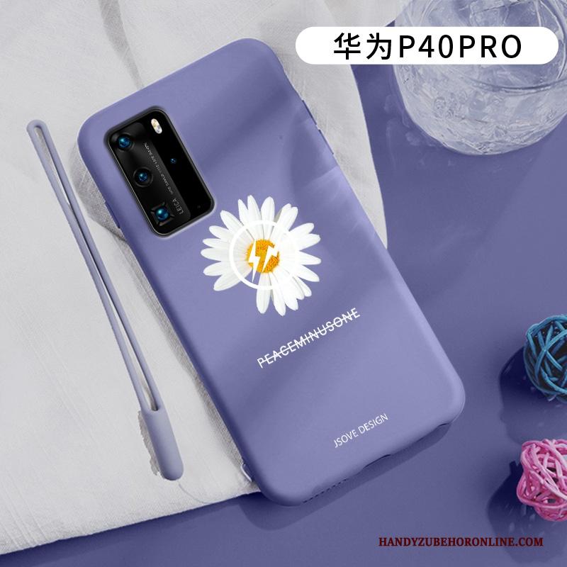 Huawei P40 Pro Hoesje Anti-fall Madeliefjes Siliconen Eenvoudige Scheppend Bescherming Groen