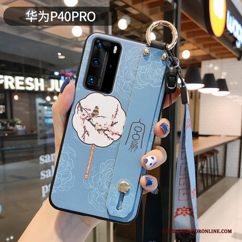 Huawei P40 Pro Hoesje Hanger Scheppend Purper Anti-fall Schrobben Wind Trendy Merk