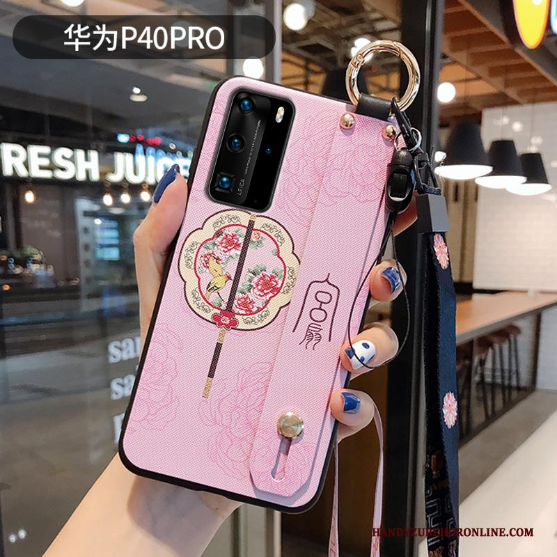 Huawei P40 Pro Hoesje Hanger Scheppend Purper Anti-fall Schrobben Wind Trendy Merk