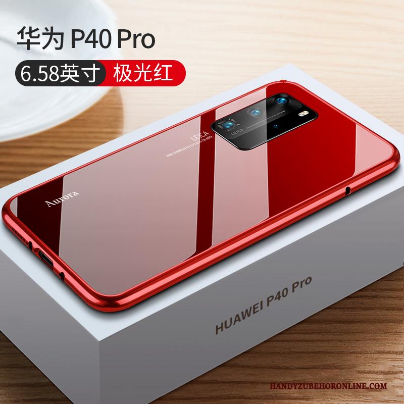 Huawei P40 Pro Hoesje High End Persoonlijk Luxe All Inclusive Blauw Metaal Dun