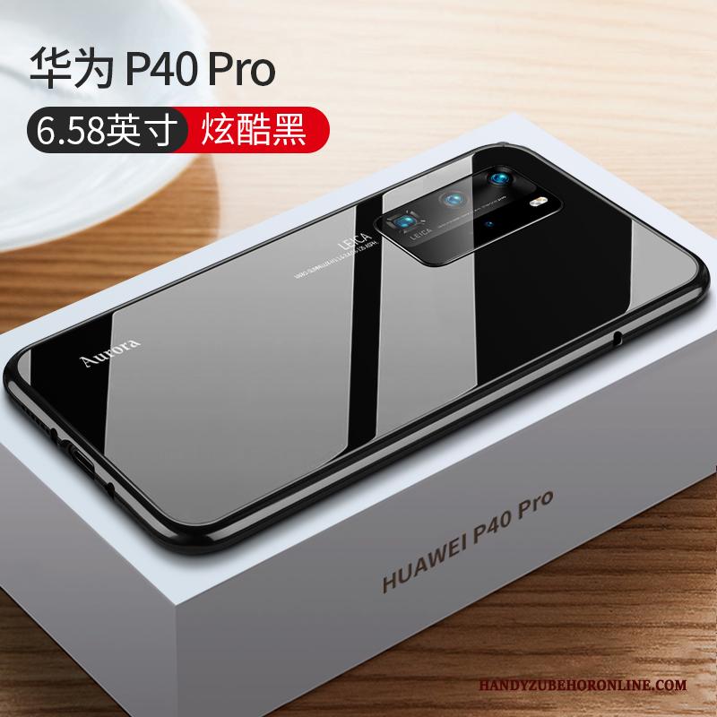 Huawei P40 Pro Hoesje High End Persoonlijk Luxe All Inclusive Blauw Metaal Dun