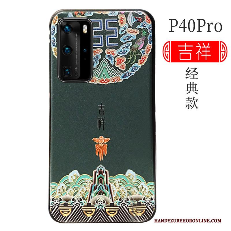 Huawei P40 Pro Hoesje Net Red Chinese Stijl All Inclusive Siliconen Zacht Bescherming High End