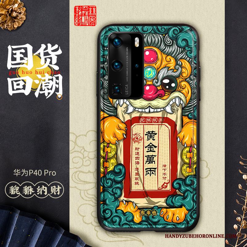 Huawei P40 Pro Hoesje Scheppend Anti-fall Telefoon Kleur Lovers Chinese Stijl