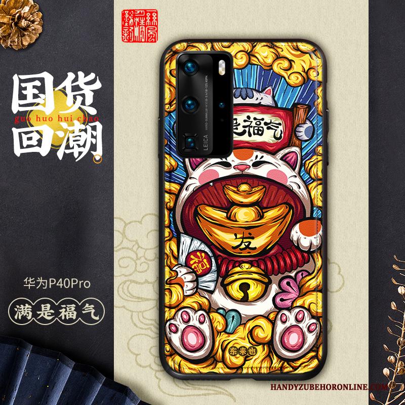 Huawei P40 Pro Hoesje Scheppend Anti-fall Telefoon Kleur Lovers Chinese Stijl